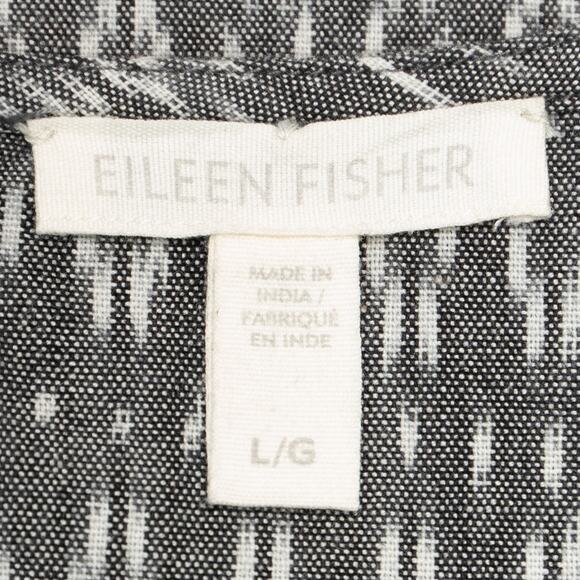 NWOT Eileen Fisher Organic Cotton Grey Ikat Printed Tank Top Size Large - Picture 6 of 10